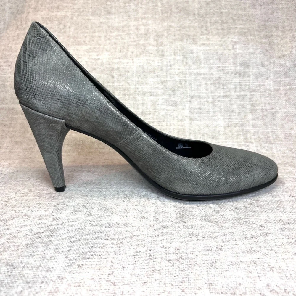 Ecco‎ Shape 75 sleek pump heels dress shoes size 41 (10-10.5) warm gray leather